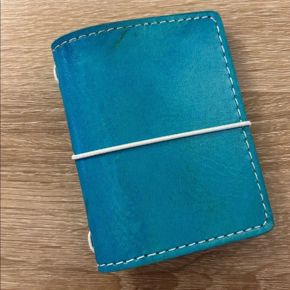 Chic Sparrow NANO Maplewood Turquoise Blue Made USA Leather Cover TN Notebook - Picture 10 of 16